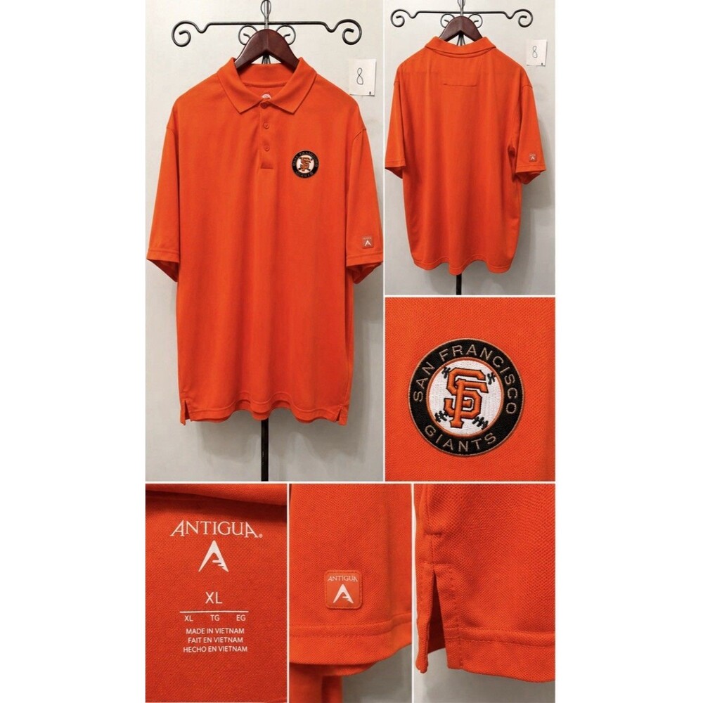 Antigua San Francisco Giants Polo Shirt Men’s XL Orange MLB Performance